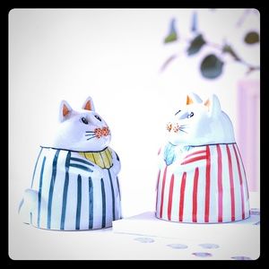 Handmade Cute Lucky Cat Large Piggy Bank Ceramic